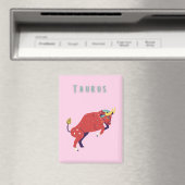 Pink Stier, Sternzeichen, Sternzeichen Druck Magnet (In Situ (Geschirrspüler))