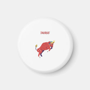 Pink Stier, Sternzeichen, Sternzeichen Druck Magnet