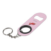 Pink Stier, Sternzeichen, Sternzeichen-Druck Mini Flaschenöffner (Vorderseite Schrägansicht)