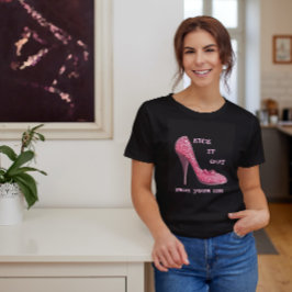 Pink Stiletto Diamonds Shoast Cancer T - Shirt