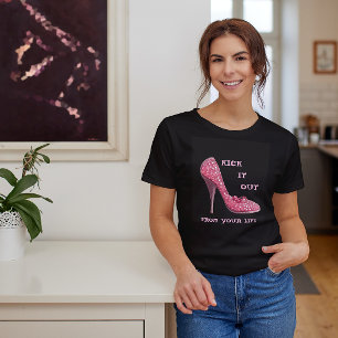 Pink Stiletto Diamonds Shoast Cancer T - Shirt