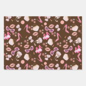 Pink stiletto Lipstick Bag Brille Scheidung Party Geschenkpapier Set (Vorderseite 3)