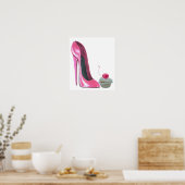 Pink Stiletto Shoe und Cherry Cupcake Poster (Küche)