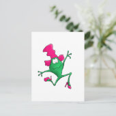 Pink Stilletto Happy Frog Postkarte (Stehend Vorderseite)