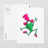 Pink Stilletto Happy Frog Postkarte (Vorne/Hinten)