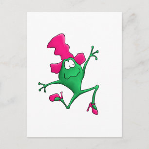 Pink Stilletto Happy Frog Postkarte