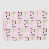 Pink Stilvoll Feminine Golf Design Individuelle Na Golfhandtuch (Horizontal)