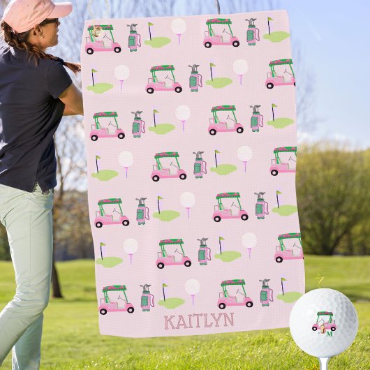 Pink Stilvoll Feminine Golf Design Individuelle Na Golfhandtuch