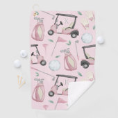 Pink Stilvolle Feminine Golf Design Custom Monogra Golfhandtuch (Insitu)