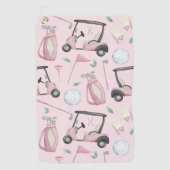 Pink Stilvolle Feminine Golf Design Custom Monogra Golfhandtuch (Vorderseite)
