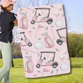 Pink Stilvolle Feminine Golf Design Custom Monogra Golfhandtuch