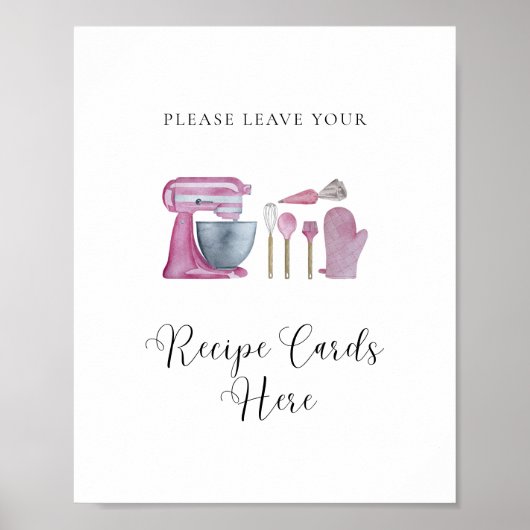 Pink Stock the Kitesurf Rezept Cards Brautparty Poster (Vorne)