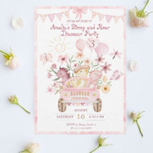 Pink Stomp und Roar Dinosaur Geburtstag