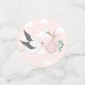 Pink Stork Baby Dusche Konfetti (Klein Vorderseite)