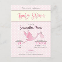 Pink Stork Baby Girl Babydusche