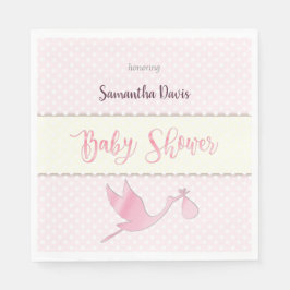 Pink Stork Baby Girl Babydusche Serviette