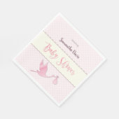 Pink Stork Baby Girl Babydusche Serviette (Ecke)