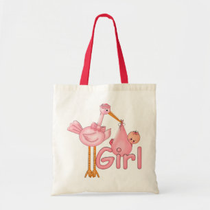 Pink Stork Baby Girl Tragetasche