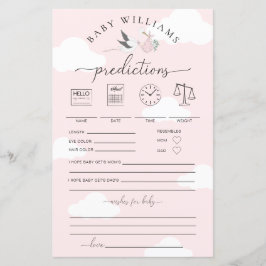Pink Stork Baby Predictions Game