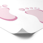 Pink Stork Baby Shower Cute Custom Poster (Ecke)