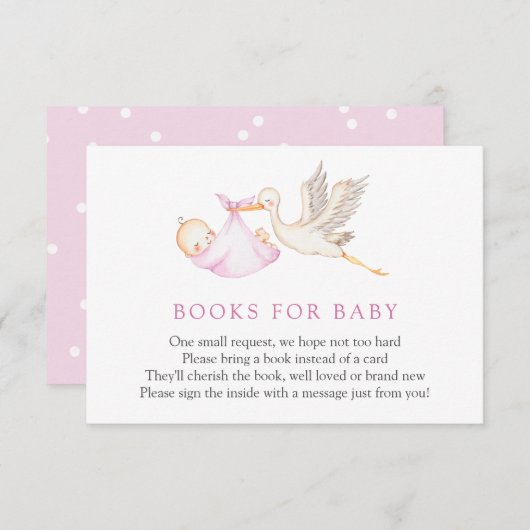 Pink Stork Books for Baby insert card (Vorne/Hinten)