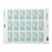 Pink Stork Bundle Baby Dusche Rücksendeadresse Adressaufkleber (Vorne)