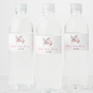 Pink Stork Cloud Baby Dusche Wasser Flasche Wasserflaschenetikett