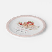 Pink Strawberry Baby Brunch Pappteller (Schrägansicht)