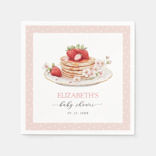 Pink Strawberry Baby Brunch Serviette (Vorderseite)
