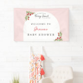 Pink Strawberry Baby Shower Banner (Insitu)