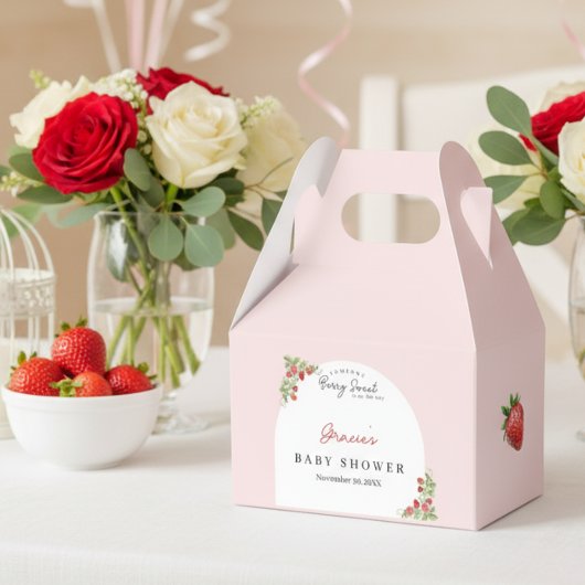 Pink Strawberry Baby Shower Geschenkschachtel