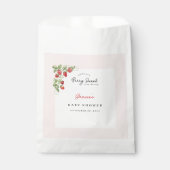 Pink Strawberry Baby Shower Geschenktütchen (Vorderseite)