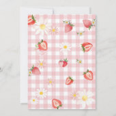 Pink Strawberry Baby Shower Invitation Einladung (Rückseite)