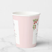 Pink Strawberry Baby Shower Pappbecher (Rechts)