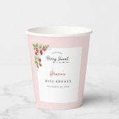 Pink Strawberry Baby Shower Pappbecher (Vorderseite)