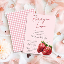 Pink Strawberry Berry In Love Bridal Shower