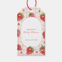 Pink Strawberry Berry Sweet Gingham Baby Dusche