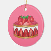 Pink Strawberry Fraisier Cake French Pastry Köche Keramik Ornament (Links)
