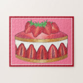 Pink Strawberry Fraisier Cake French Pastry Köche Puzzle (Horizontal)