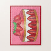 Pink Strawberry Fraisier Cake French Pastry Köche Puzzle (Vertikal)