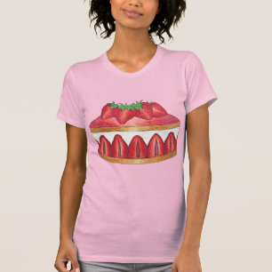 Pink Strawberry Fraisier Cake French Pastry Köche T-Shirt