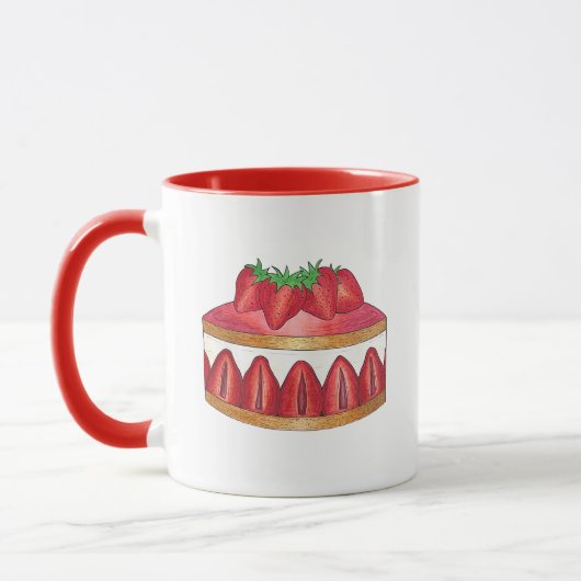 Pink Strawberry Fraisier Cake French Pastry Köche Tasse (Links)