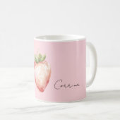 Pink Strawberry Fruit Kaffeetasse (VorderseiteRechts)