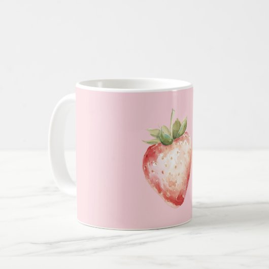 Pink Strawberry Fruit Kaffeetasse (Vorderseite Links)