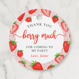 Pink Strawberry Geburtstag Vielen Dank Berry Much Geschenkanhänger