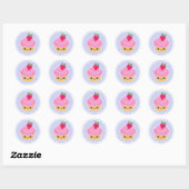 Pink Strawberry Kawaii Cupcake Stickers (Blatt)