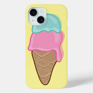 Pink Strawberry Mint Retro Summer Ice Cream Casing iPhone 15 Hülle