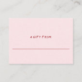 Pink Strawberry No Wrap Display Bridal Shower  Begleitkarte (Rückseite)