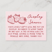 Pink Strawberry No Wrap Display Bridal Shower  Begleitkarte (Vorderseite)