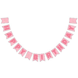 Pink Strawberry Sandwich Happy Birthday Wimpelkette